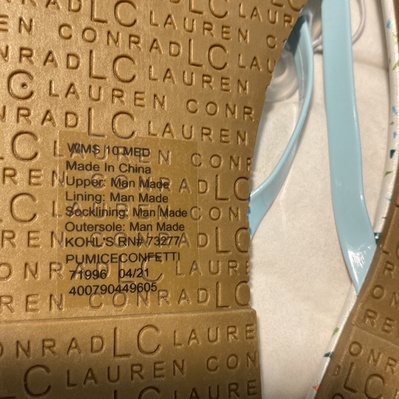 NWT LC Lauren Conrad blue Confetti Flip Flops - Picture 7 of 7